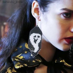 Andra modetillbehör Goth Halloween Ghost Pirate Skull Skeletonörhängen för kvinnor Skräck Gremlin Tassel Studörhängen Pendant Ear Jewelry Gift Q231011