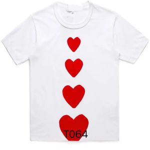 Fashion Charm Play T-Shirt Herren-Designer-Hemden, rotes Herz-Hemd, lässige Baumwolle, Stickerei, kurze Ärmel, Sommer-T-Shirt, asiatische Größen, hohe Qualität, T-Shirts, Stickerei hoch