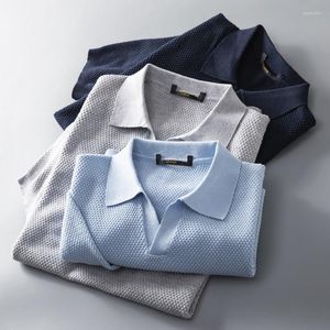 Men's Polos V-Knitted Polo Short Sleeve T-shirt Summer Fashion Casual Half Shirts