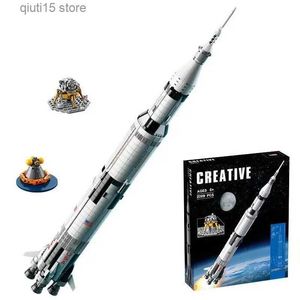 Blocks The Apollo Saturn V 92176 Model Building Kits Space Rocket Idea Series Bricks Educational Toys For Children Birthday XMAS Gifts