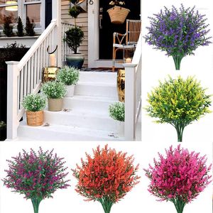 Decorative Flowers Beautiful Simulation Artificial Plastic Plants Lavender Outdoor Indoor Home Garden Decors Household Products