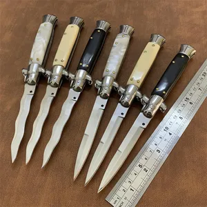 The Good 9 Inch Auto Godfather Stiletto Mafia Folding knife Pocket knives 440 Stainless steel blade Camping Automatic tactical knives EDC Tools