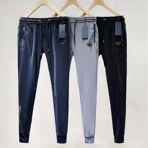 Summer Fashion Casual Mens Casual Pants Comfortable and Breathable High Elastic Ice Silk Trousers Fitness Running Wear3034