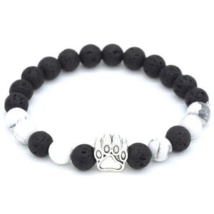 Colors Dog Charms Black Lava Stone Bracelets DIY Essential Oil Diffuser Bracelet Yoga Jewelry Beaded Strands278i