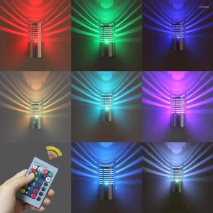 Wall Lamp 3W RGB LED Light With Remote Control Outdoor Decorative Multicolor Up Down Lamps For Bedroom Living Room Decoration