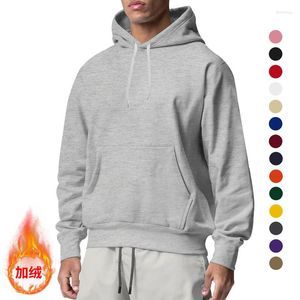 Męskie z kapturem American High Street Bluet cienki sweter Trenda Spring i Autumn Heavyweight Plush Growen Grey Para Top