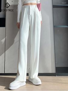 Women's Pants Casual High Waist Loose Wide Leg For Women Spring Summer Female Floor-Length White Suits Trousers B35211C