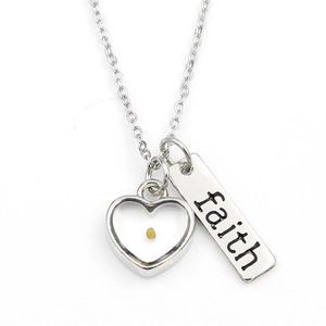 Anhänger-Halsketten VILLWICE Faith As Small A Senf Seed Halskette Edelstahlkette Christian Inspirational Jewelry Gift254K