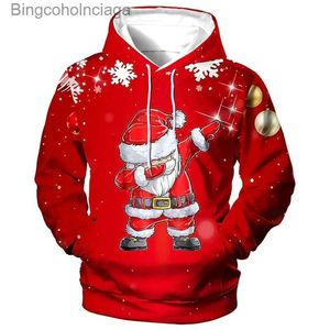 Womens Hoodies Sweatshirts Mens Christmas Funny Hoodie Santa Claus Print Sweatshirt Autumn Designer Long Sleeved Oversized Clothing Cartoon Hoodie for MenL23101