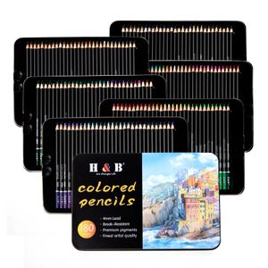 Crayon 180 PCS Color Pencil Set Drawing Professional Art för att måla skiss oljig metallfärgad blyförsörjning 231010