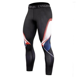 Men's Pants Gym Sport Tights 3D Printed Pattern Compression Tight Trousers Men Sweat Outdoor Running Skinny Legging Male