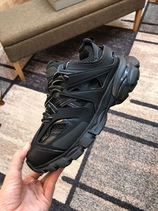 Speglade kvalitetsdesigner skor män kvinnor casual skor spår trippel sneakers tess.s lädertränare nylon tryckt plattformstränare paris skor med box dammväska