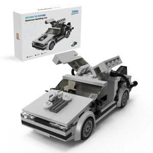 変換玩具ロボットMoc Minifigスケールデロリアンバックからビルディングブロックキット214ピースカーモデルレンガ造りのおもちゃ誕生日クリスマスギフト231010