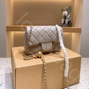 borsa con patta di alta qualità borse con tracolla a catena da 20 cm borsa da donna di design piccola lettera palla borse di lusso borse a tracolla di moda della signora grigio bianco nero rosa rosa gialla
