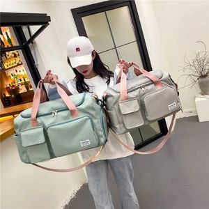 Outdoor Bags Large Capacity Waterproof Travel Bag Luggage Handbag Women Yoga Shoulder Bag Nylon Outdoor Sports Gym Bag Female Crossbody Bag 231011