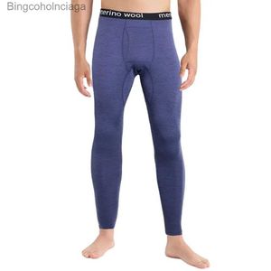 Sous-vêtements thermiques pour hommes 100% laine mérinos couche de base bas pantalons de sous-vêtements thermiques en laine mérinos pour hommes 250G pantalons longs d'épaisseur moyenne pour la randonnée et la chasseL231011