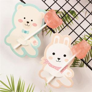 Decoração de festa 20/50pcs urso/pacote cartão chá de bebê pirulito embalagem crianças presente aniversário casa suprimentos diy