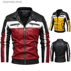 Men's Leather Faux Leather Men's casual motorcycle pilot leather jacket men's autumn fashion stand collar artificial leather jacket men's jacket T231011