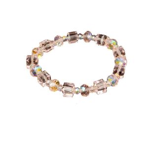 Pulseira swarovski designer de luxo moda feminina swarovski elementos imitação cristal aurora açúcar pulseira austríaco rosa