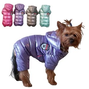 Köpek Kış Giysileri Su Geçirmez Evcil Hayvan Tulum Sıcak Ceket Yavru Ceket Chihuahua Hoodies Shih Tzu Kaniş Kıyafet Küçük Köpekler için 231011