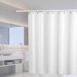 Duş perdeleri beyaz duş perdeleri düz renkli banyo perdesi polyester kumaş kalın su geçirmez küf geçirmez bölme banyo perdesi 231007