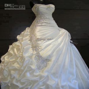 Real Images 2023 A-line Wedding Dresses Ruffles Skirt Sweetheart Strapless Bridal Gowns Stunning Bridal Dresses2773