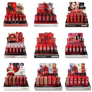 Szminka 24pcs Matte Lipstick Pack Zestaw 12 kolorów 24 godziny długotrwałe wodoodporne aksamitne wargi dla dziewcząt i kobiet 231011