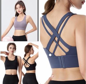 LU-1227 Güzellik Back Strap Sports Yüksek Güçlü Lululy Yoga Gömlekleri Lululemomly Hızlı Kurucu Çalışan Lululemenly Destek Şok geçirmez Yoga İç Çamaşırı Çalışan Fiess