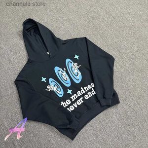 Erkek Hoodies Sweatshirt Kırık Gezegen Hoodies asla köpük mektubu durdurmaz Erkekler için Baskı Gevşek Kapüşonlu Sweatshirts Kadınlar T231011