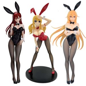 Mascot kostymer 41 cm frigörande fairy tail lucy heartfilia anime figur b-stil erza scarlet bunny flicka action figur samlarobjekt modell dollleksaker