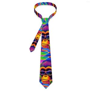 Papillon Cool Monkey Tie Divertente stampa animalier Collo grafico Colletto classico ed elegante per accessori per cravatte da lavoro per adulti