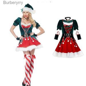Motyw kostium świąteczny dla dorosłych kobiety cosplay sexy świąteczny sukienka Święty Mikołaj Elf przyjdź noworoczne ubrania ciepłe X-Mas sukienka Fancy Outfitl231010