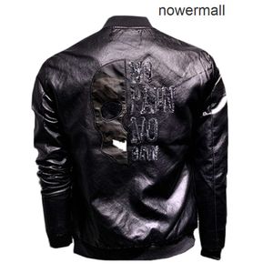 Trend Plein Thin Philipps Clothing pp Осенняя крутая кожаная куртка Hop Pu Man Skull Street Корейский стиль хип Стиль Тонкая куртка Кожаная одежда Пальто 220115 BMX9