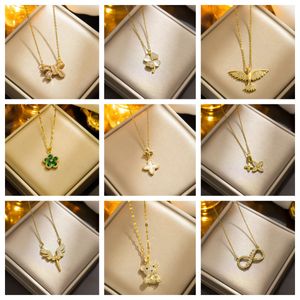 Simple Luxury Pendant Necklaces Chain 18K Gold Plated Crysatl Rhinestone Sweater Newklace for Women Wedding Jewerlry Accessories no box