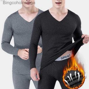 Men's Thermal Underwear Winter non-marking Thermal Underwear Men Long Johns Sets Fleece Keep Warm Thermal heating Winter Thick Thermo Underwear SetsL231011