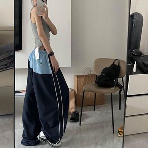 Women's Pants Deeptown Harajuku Parachute Cargo Women Kpop Oversized Korean Y2k Streetwear Patchwork Trousers Jogging Sweatpants Hippie