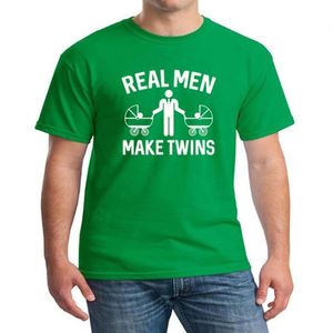 Men's T-Shirts Real Men Make Twins T-Shirt Funny Father To Be Dad Pregnant Daddy TShirt Short Sleeve Hip Hop T Shirt Fashion 247f