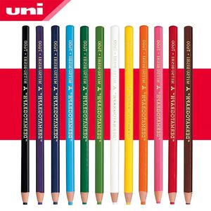 Crayon 12pcslot Uni GreaseWax Pencil 12 Colors 7600 Hand Tearing Paper Industrial Crayons For Writing Marks 231010