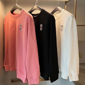 Women Hoodies Designer Round Neck Pullover Sweatshirt Sping Autumn Loose Men and Women Pearl String Sparkling Hoodie Sweatshirts