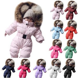 Rompers vinterkläder baby snöar spädbarn flickor romper huva varm ytterkläder jacka jumpsuit ceonuntos de menino 231010