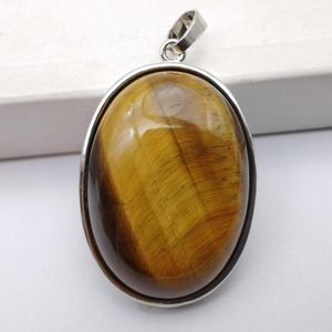 Pendant Necklaces Tigereye Bead Oval Jewelry For Woman Gift S943