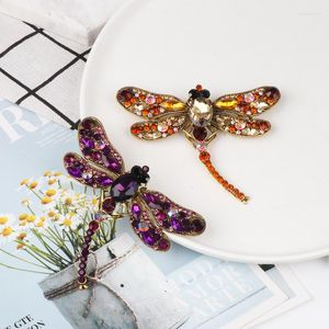 Broscher Big Elegant Crystal Dragonfly Brosch Rhinestone Pin Romantic Wedding Bride Bridesmaid Large For Woman Jewelry