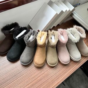 Kobiety buty zimowe luksusowe designerskie buty klasyczne tazz but koktajl Krótki but Bowknot Mini fur