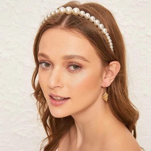 Grampos de cabelo moda completa pérola hairbands flor elástica mulheres hoop bandas bandana moldura meninas acessórios cocar