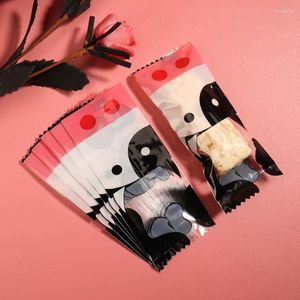 Gift Wrap 100pcs/lot Nougat Wrapping Handmade Bakery Candy Bag Cartoon Cow Face Birthday Party Homemade DIY Plastic Sugar Bonbon Bags