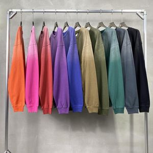 Мужские футболки 2023, осень/зима, хип-хоп, винтаж, допамин, 275 г, стирка водой, оверсайз, мужская футболка с длинным рукавом, свободная пара, старая