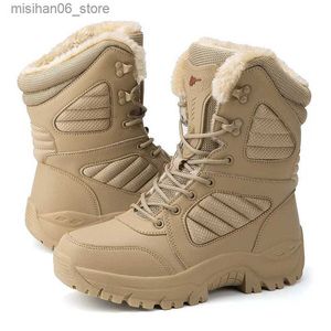 Boots Winter Men's Boots Large Size Plush Warm Snow Boots Outdoor Fashionable Combat Boots Army Boots Classic Black Platform sneaker Q231012