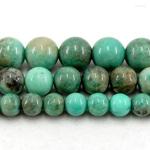 Loose Gemstones Natural Stone Green Turquoise Agate Round Beads Strand 6/8/10MM 15Inch For Jewelry DIY Making Necklace Bracelet