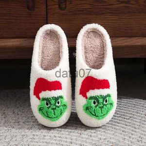 Slippers Christmas Hat Plush Slippers Women's Winter Warm Cute Home Green Haired Monster Slippers Funny Slippers Non Slip Cotten Shoes x1011