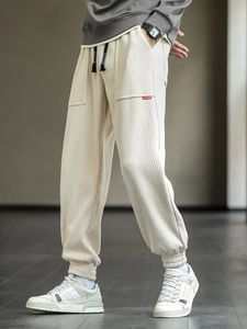 Męskie spodnie wiosna jesienna sztruksowa spodnie dresowe mężczyźni workowate joggery mody streetwear luźne presie haremowe plus rozmiar 8xl 231011